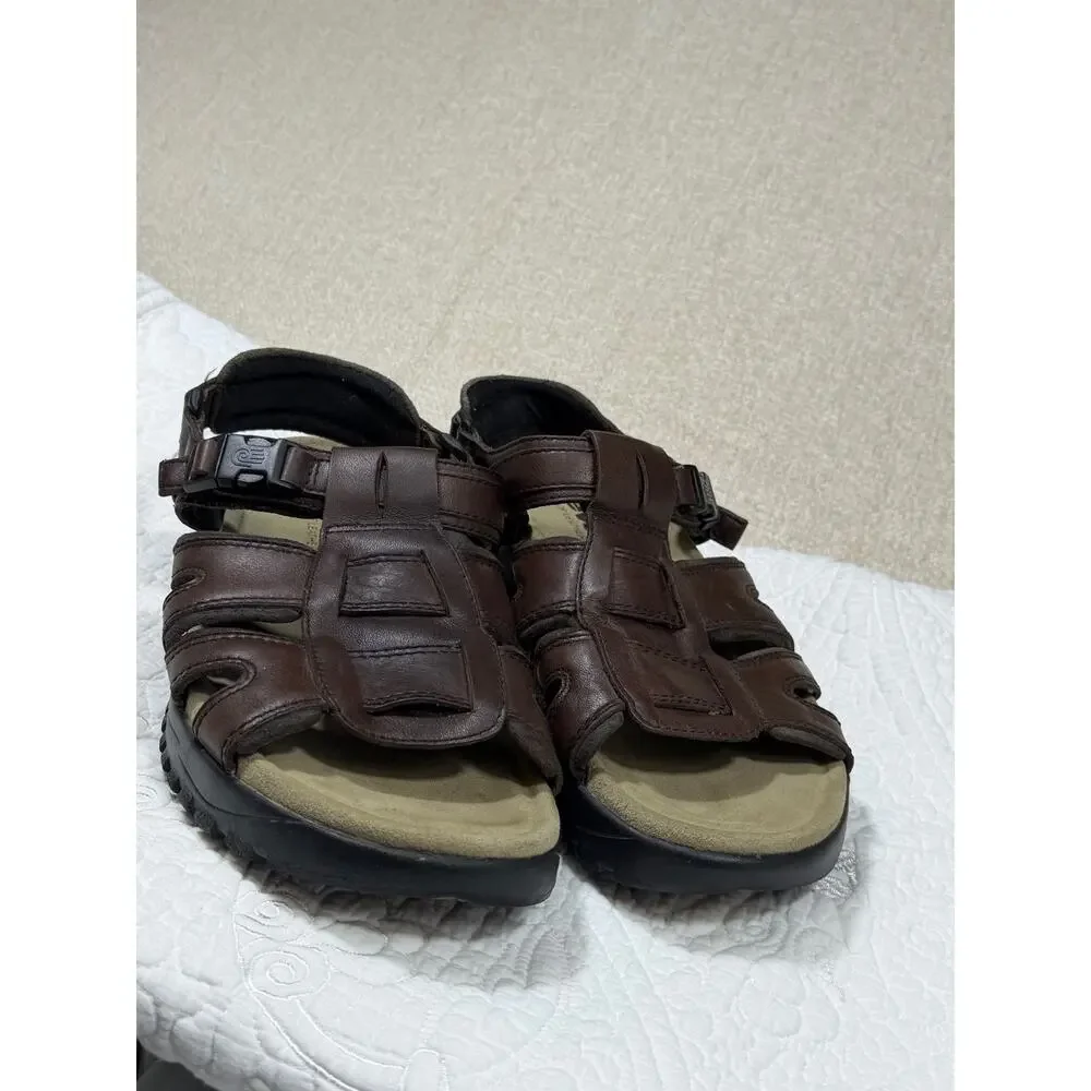 Teva Men's 11 Brown Fisherman Waterproof Leather Hiking Sandals Outdoor Trail